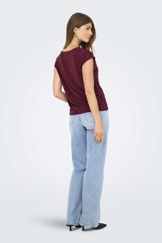 ONLFREE LIFE S/S MOD.V-NECK TOP JRS 15287041 Tawny Port